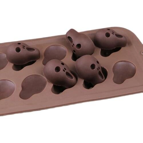 10 Grids Chocolate Cake Mold Halloween Bone Ghost Fondant Pumpkin Shape Cake Mould Soap Molds Cake Decorating Tools K472