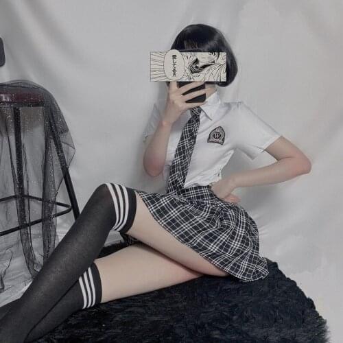 JIMIKO School student JK uniform checkered skirt Japan sexy Schoolgirl outfit cosplay erotic costumes woman sexual lingerie Porn