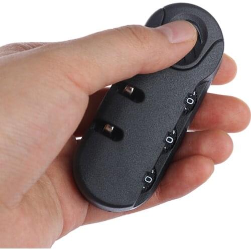 1PCS Black Secure 3 Digit Combination Padlock Accessories Lock Luggage Suitcase Travel Bag Code Lock Combination Lock For Bags