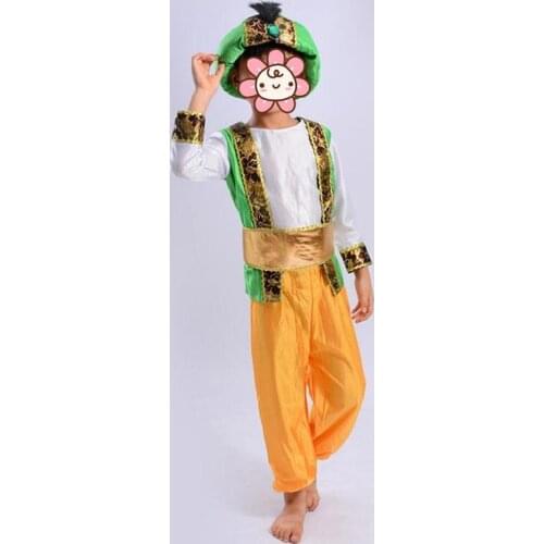Boys Indian Prince Cosplay Costume Stage Performance Costumes Masquerade Party Dress Aladdin Christmas Halloween Navidad