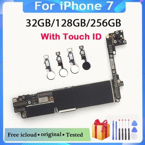 32gb / 128gb / 256gb for iphone 7 Motherboard With Touch ID/Without Touch ID,100% Original unlocked for iphone 7 Logic boards