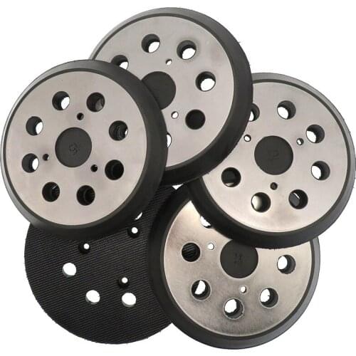 Metal Electric 5 inch 125mm 8 Holes Sanding 3 Nails Sander backing pad with Hook and Loop free sander paper 5pcs