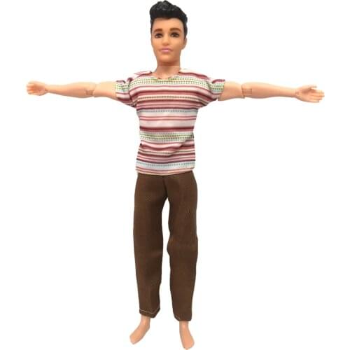 NK One Set Prince Ken Doll Clothes Mens Cool Casual Fashion Clothing For Barbie Doll friend Ken Doll Best Gift Toys 084A DZ