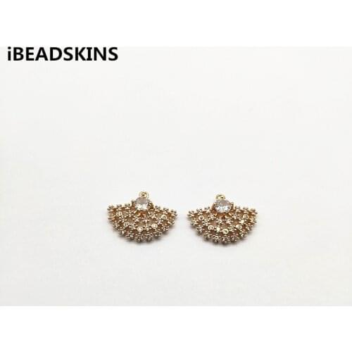 New arrival! 16x21mm 30pcs Zircon sector shape charm/Connectors for Necklace,Earrings parts,Accessories,hand Made Jewelry DIY