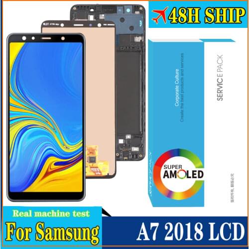 Original 6.0'' AMOLED Display for Samsung Galaxy A7 2018 A750 SM-A750F A750F Full LCD Touch Screen Repair Parts