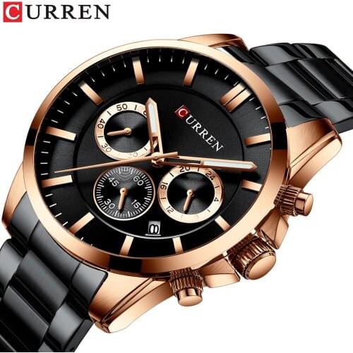 Relojes hombre Curren New Top Brand Men Luxury Watch Fashion Causal Sports Chronograph Quartz watch Waterproof mens Watch