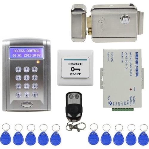 DIYSECUR Remote Controlled 125KHz RFID Door Lock Access Control System Kit with Doorbell Button + Electric Lock BC200