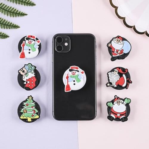 Christmas Pattern Universal Phone Bracket Creative Mobile Phone Foldable Stand Airbag Bracket Mobile Phone Accessories Wholesale