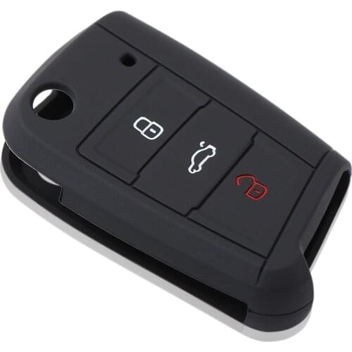 Silicone Key Case Key Cover For Volkswagen VW Golf 7 GTI R MK7 Tiguan 2017 For Skoda Octavia A7 For Seat Leon Ibiza Key Portect