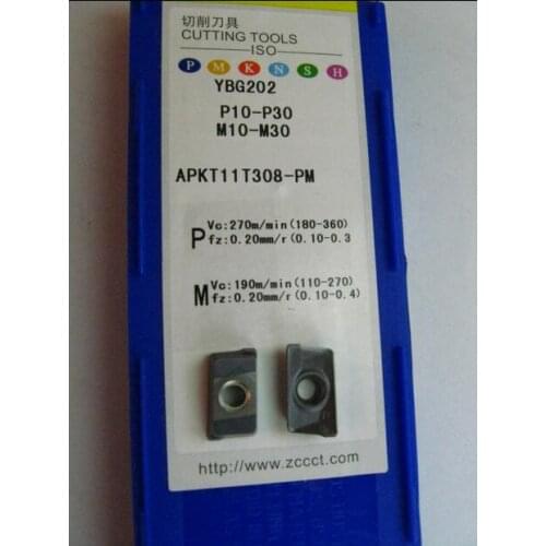 Free shopping 10Pcs APKT11T308 PM YBG202 Lathe Cutting Insert Carbide Turning Tool Insert For steel and stainless steel