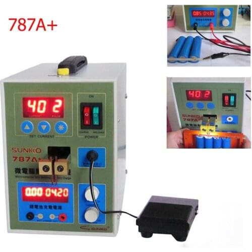 787A+Battery Microcomputer Pulse Spot Welding Machine MCU Pedal Welder Machine Battery Capability Charger Foot Pedal C0118