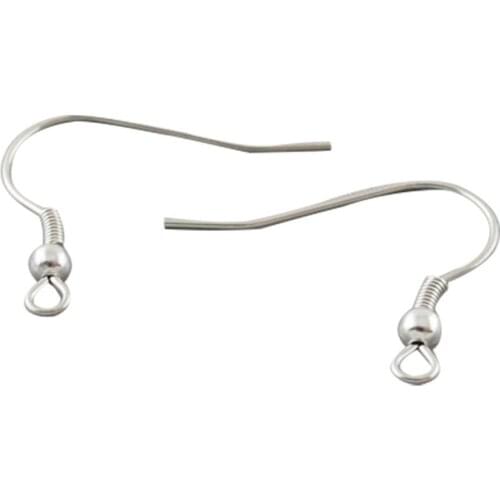 Pandahall 50 pcs Stainless Steel Earring Hooks DIY Earrings Clasps Hooks Fittings Jewelry Making Accessories