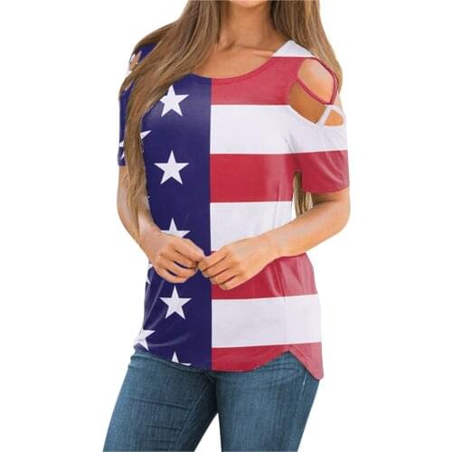 Short Sleeve Tops And Blouses 2021 Summer Vetement Femme Блузка Women Tie-dye Fashion Printed Colorful Strappy Cold Shoulder Top