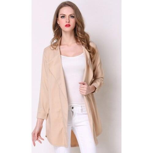 Denim Trench Coat Direct Selling Polyester Formal Trench Coat 2019 Hot Spring And Autumn Womens Wear Long Suit Windbreaker