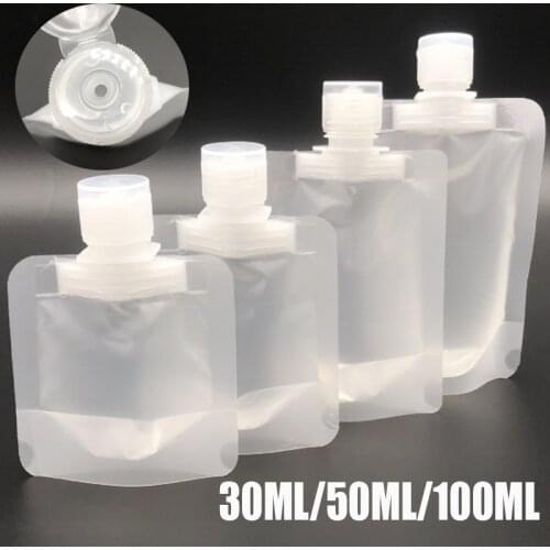1PCS Convenient Travel Lotion Dispensing Bag Cosmetic Packaging Bag Matte White Square Divided Into Nozzle Bags 30ml/50ml/100ml