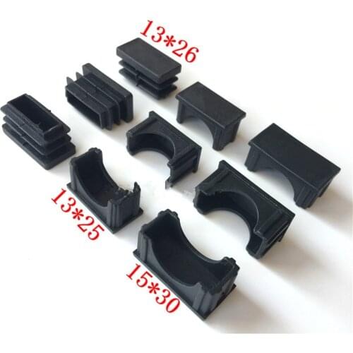 2-50pcs Rectangle Plastic Black Blanking End Cap Caps Tube Pipe Inserts Plug Bung Steel Leg Stopfen