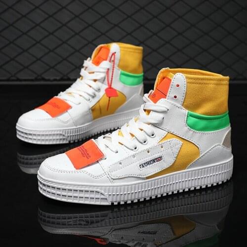 2021 New Couple Fashion Shoes Outdoor Joker simple Sports Shoes Breathable Light Casual Shoes High-top canvas Vulcanize Shoes