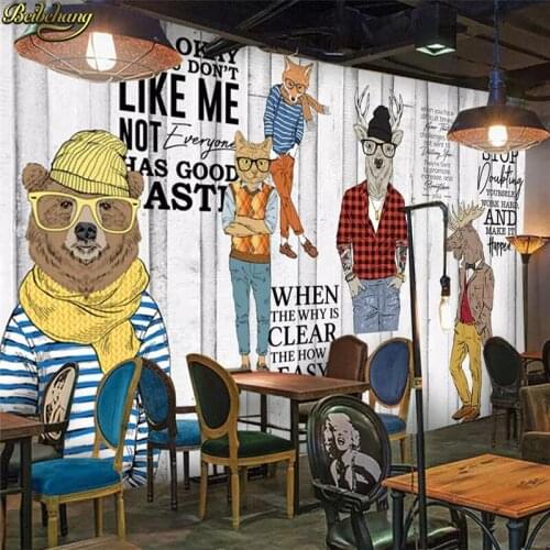 Beibehang Custom 3d wallpaper mural white wood grain trend animal clothing tooling Custom wall papers home decor papel de parede