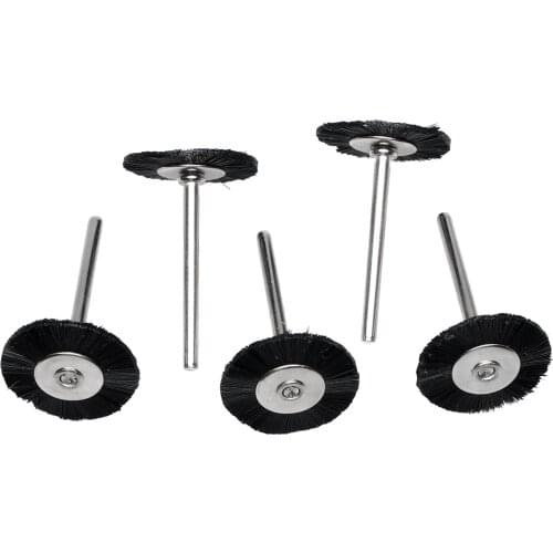 5PCS 3MM Shank Abrasive Flat Nylon Bristle Wheels Brush Buffing Polishing Brush Wheel for Dremel Rotary Tool Dremel Accessories