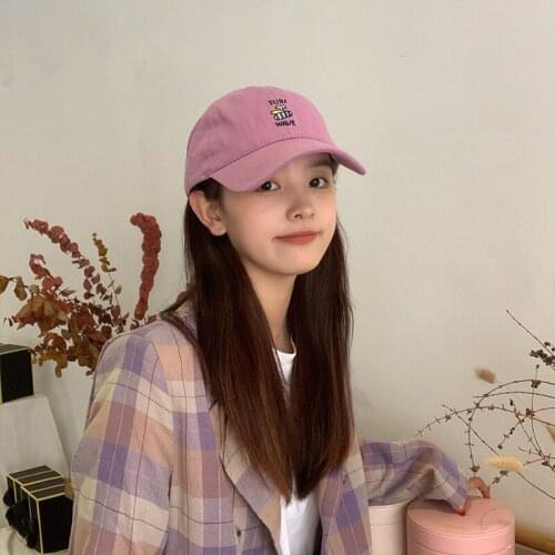 Trend Hat Female Korean Cute Cartoon Surfing Embroidery Peaked Cap Adjustable Baseball Cap Outdoor Sun Protection Hat For Women