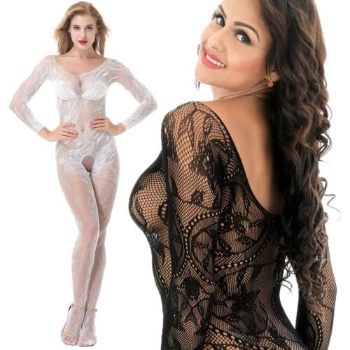 Plussize Fishnet Bodystocking Fantasy sexy Fat lingerie Erotic Open Cup Crotchless Bodysuits for Women Sleeve Mesh Tight Appeal