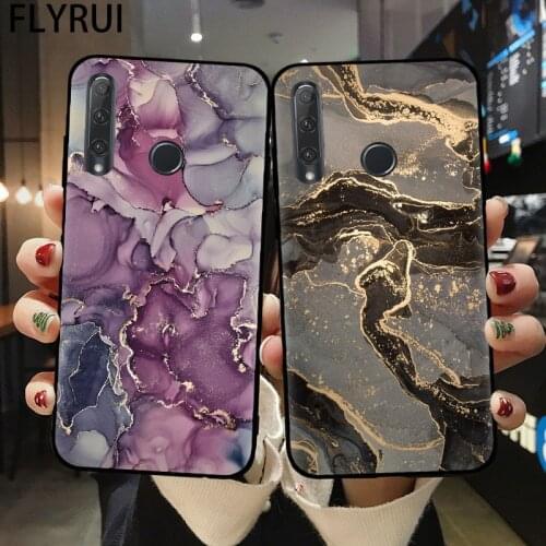 Ink Brush Marble Pattern Phone Case For Fundas Huawei Honor 10 20 30 Lite Pro 10i 30i 8C 8X 9X Pro 10X Lite Black Cover Shell