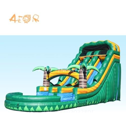 AEOR kids inflatable slide 0.55mm PVC large inflatable slide water pool screamer slide with air blower