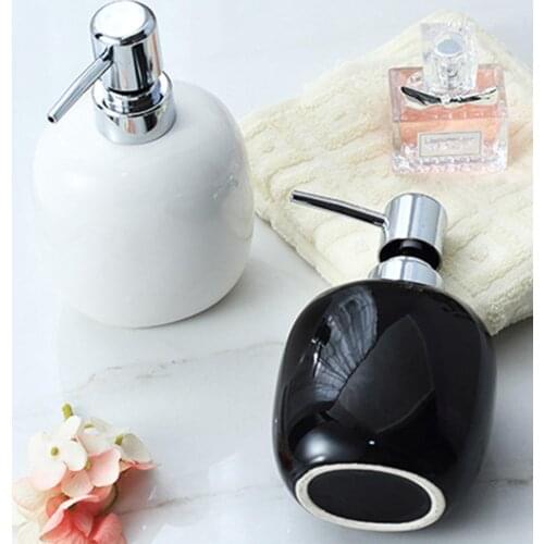 Shower Gel Dispenser Liquid Soap Dispenser with Pump Dispenser Ceramic Soap Container Bottle Kitchen Bathroom Accessories