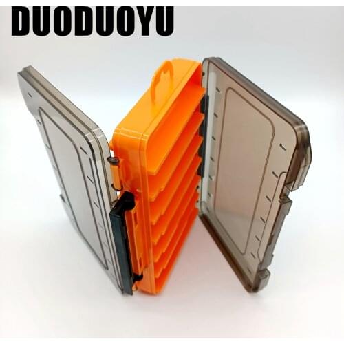 DUODUOYU 2PCS/LOT Professional Fishing Lure Tackle Box SIZE 19.3*13.5*3.4CM Compartments Double Sided Fishing Lure Bait Tackle