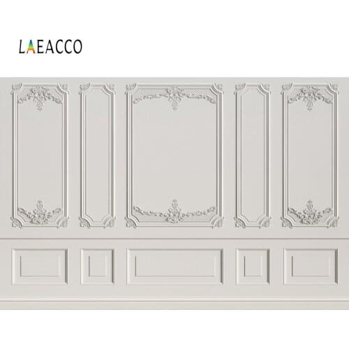 Laeacco White House Chic Wall Carved Patterns Photography Backdrops Interior Baby Portrait Photo Backgrounds Baby Photophone