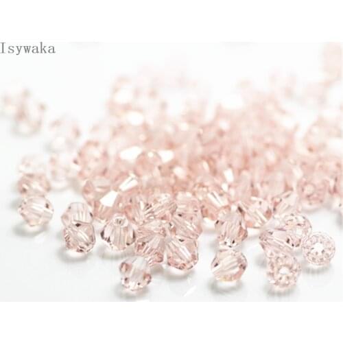 Isywaka Popular Sale Pink Color 650pcs 3mm Bicone Austria Crystal Beads Glass Beads Loose Spacer Bead for DIY Jewelry Making