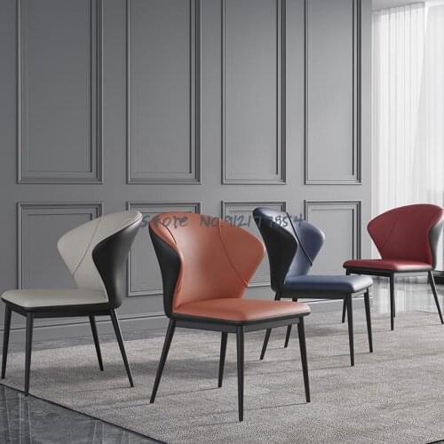 Italian minimalist dining chair home small apartment hotel back chair modern minimalist light luxury restaurant negotiation desk