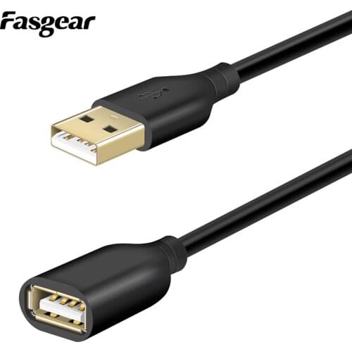 Fasgear USB 2.0 Extension Cable Male to Female 2.0 Extender Cable For PC Smart TV PS4 Computer Laptop USB To USB Data Cord 3M