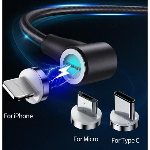 Elbow Magnetic Sucker Data Cable Qc3. 0 Fast Charge 3A New Style Listed