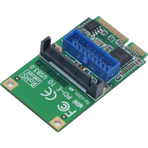 Mini PCI-E to USB 3.0 Adapter Card MINI PCI Express to 19-Pin / 20pin USB3.0 Expansion Card 15pin SATA Power Port for Desktop PC