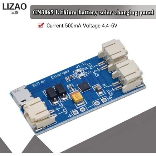 LIZAO Mini Solar Lipo Charger Board CN3065 Lithium Battery Charge Chip DIY Outdoor Charging Board Module with Connector Wire