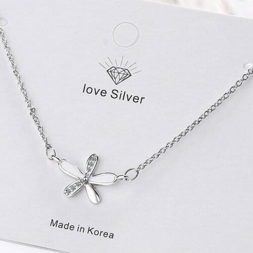 Trendy Daisy Necklace Simple CZ Zircon Flower Clavicle chain Choker Necklaces for Women Girl Jewelry