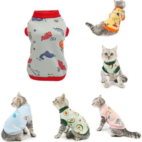 Cartoon Cat Clothes Cute Cozy Pet Costume for Cats Sweet Print Warm Pet Clothing For Chihuahua Sweatshirt Cat Sweater Outfit