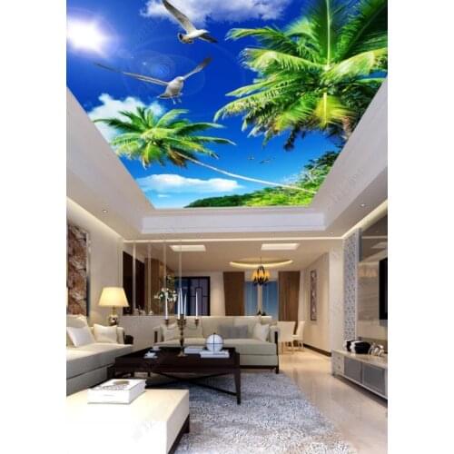 1821 Pigeons Flying under the sunshine Printing stretch ceiling film for workshop ceiling decoration