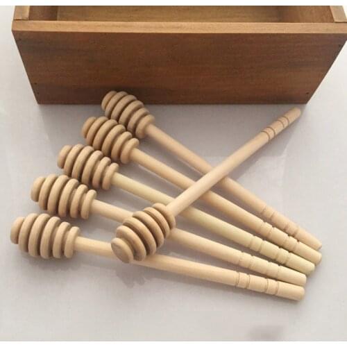 2Pc Practical Long Handle Wood Honey Spoon Mixing Stick Dipper For Honey Jar Coffee Milk Tea Supplies Kitchen Tools YH-460060
