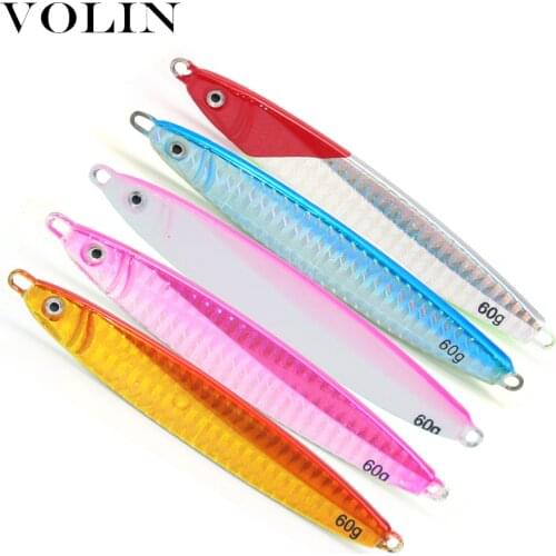 VOLIN New Matel Jigging Fishing Lure 30g 40g 60g 80g 100g Sea Lead Fish Sea Fishing Lure Artificial Bait Striped Bass Octopus