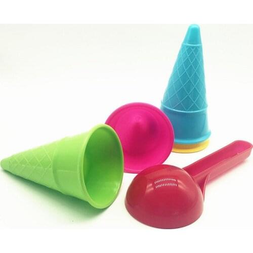 Pretend Games Beach Sand Toys Cone Nice Gift PP Outdoor Supplies for Kids Multicolor Ice Cream/Scoop Mould 5Pcs/Set