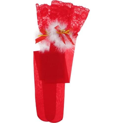 Sexy Lace Solid Transparent Ultra Thin Legs Stockings for women Underwear Christmas red