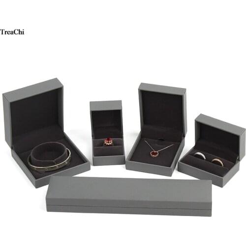 Silver gray Paper Filled Jewelry Box Ring Box Pendant Necklace Storage Jewelry Gift Box Bracelet Packaging Box Case