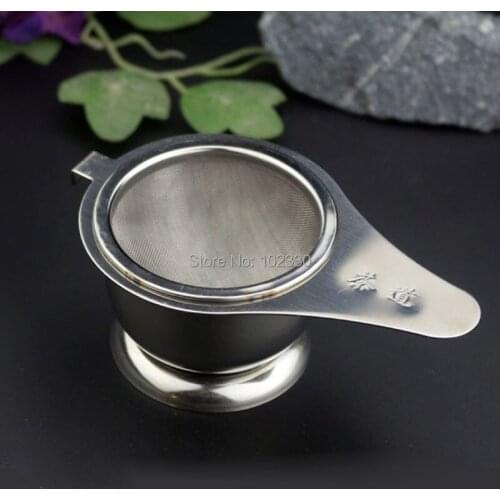 50 Sets Stainless Steel Tea Strainer with Handle Mesh Infuser Container Holder for Teapot Mugs Cups Loose Tea Brewing Tools
