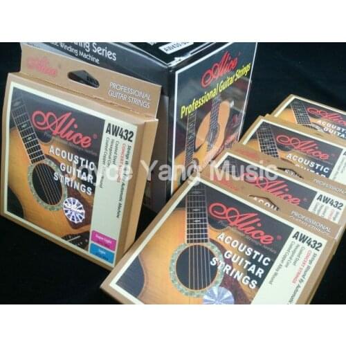 12 Sets of Alice AW432P Acoustic Guitar Strings Hexagonal Core Coated Copper Colorful Ball End Strings Paper Box Wholesale