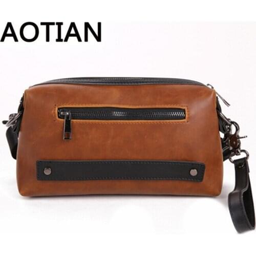 2020 Hot Sale PU Leather Men Shoulder Bags Vintage Men Messenger Bag Handbag Crossbody Bag Clutch Brown
