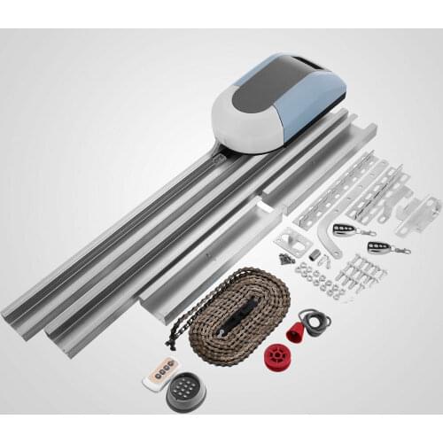 1000N Automatic Garage Door Opener Electric Operator Automatic Gate Openers Sliding Gates Kit with 3 Rails 2 Remotes
