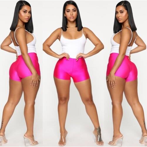 Newest Arrival Women Fitness Trainning Jogger Bike Shorts Soft Stretch High Waist Shorts Spandex Workout Solid Exercise Shorts