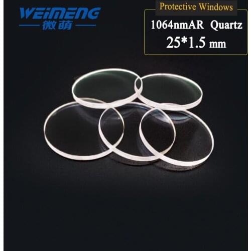 Weimeng Laser protective windows 25*1.5mm 1064nm AR circular quartz optical glasss for laser cutting welding engraving machine